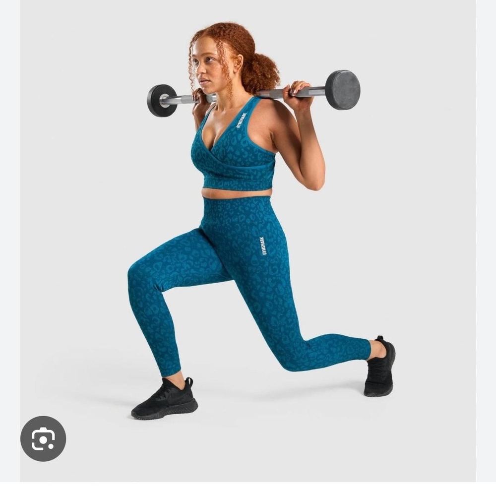 Gymshark Adapt Animal Seamless Bra And Leggings Set - Teal